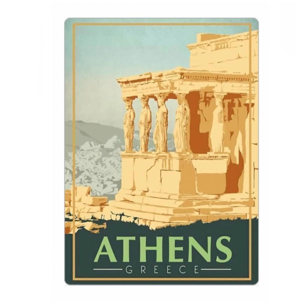 Vintage Athens Greece Souvenir Magnet
